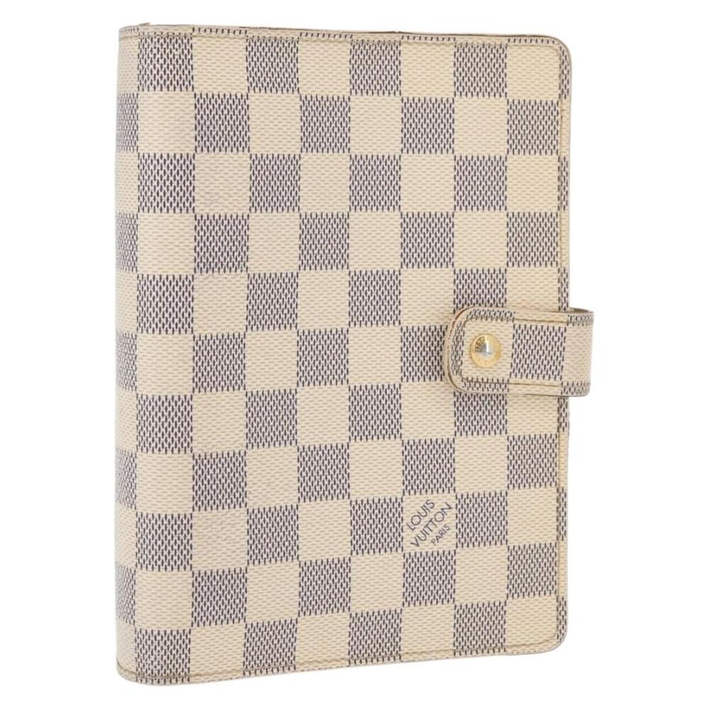 LOUIS VUITTON Damier Azur Agenda MM Day Planner Cover R20707 LV Auth 161167
